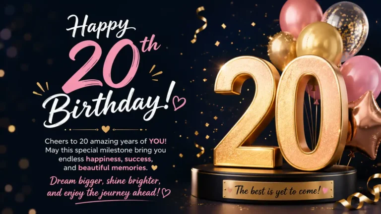 20th birthday wishes