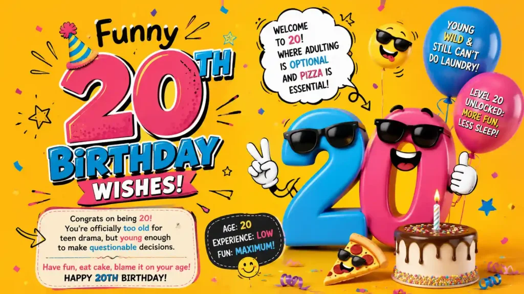  Funny 20th Birthday Wishes