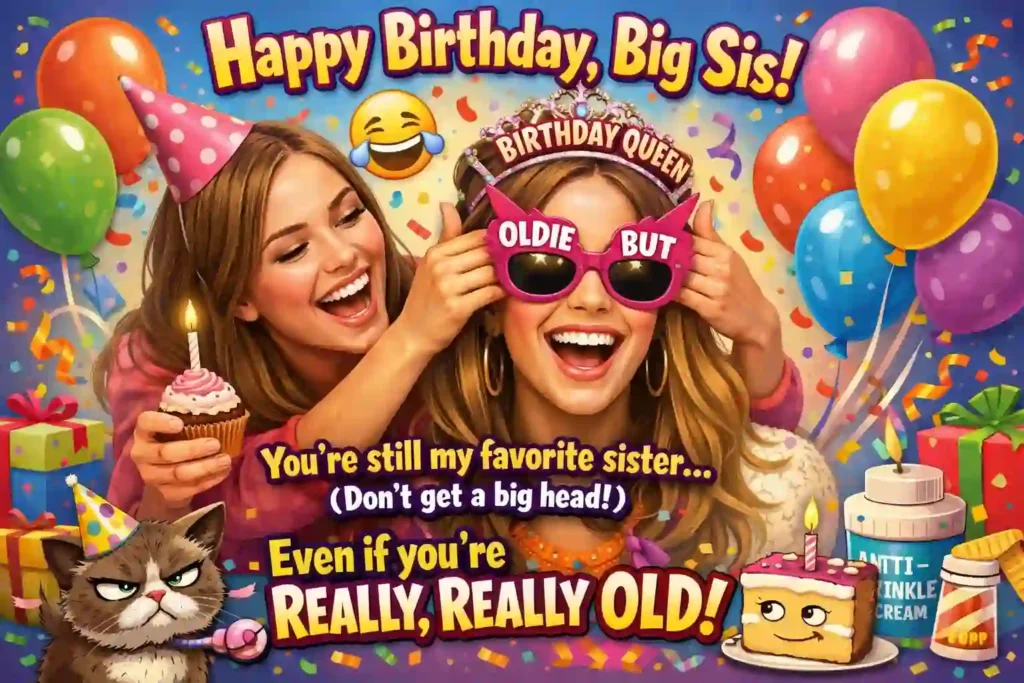 Funny Big Sister Birthday Wishes Elder Sister
