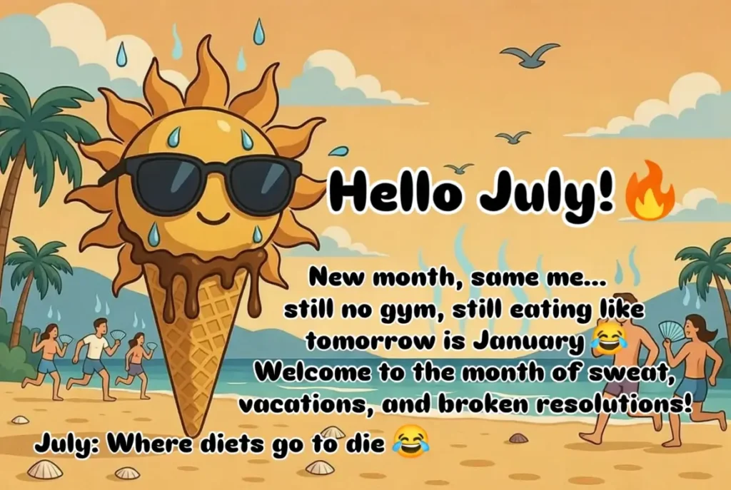 Funny Hello July Wishes