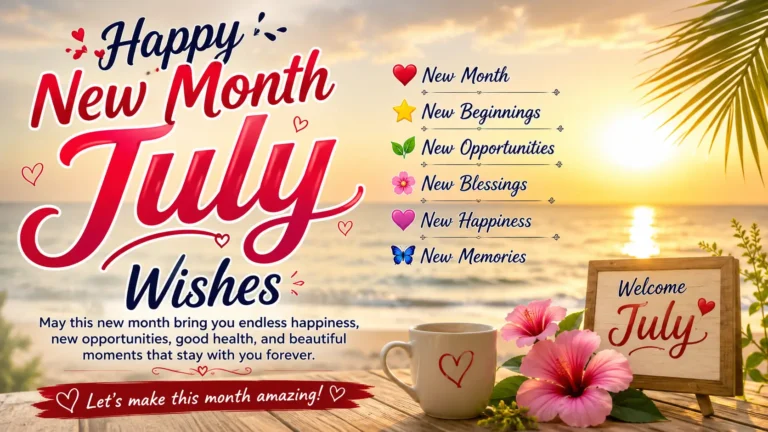 Happy New Month July Wishes