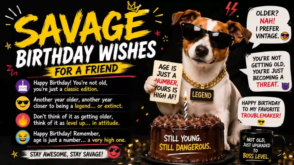 Savage Birthday Wishes for a Friend