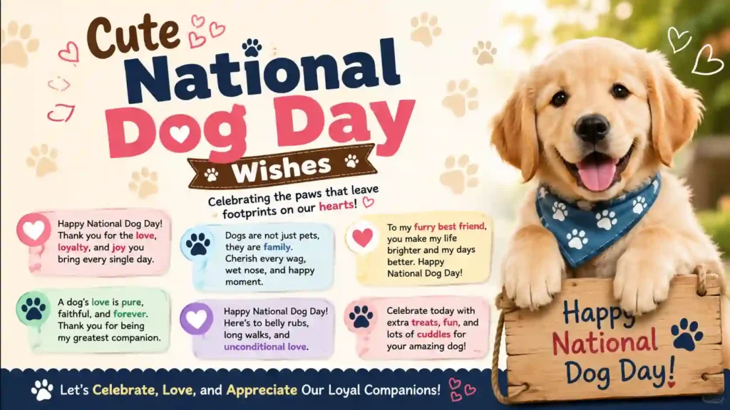 Cute National Dog Day Wishes