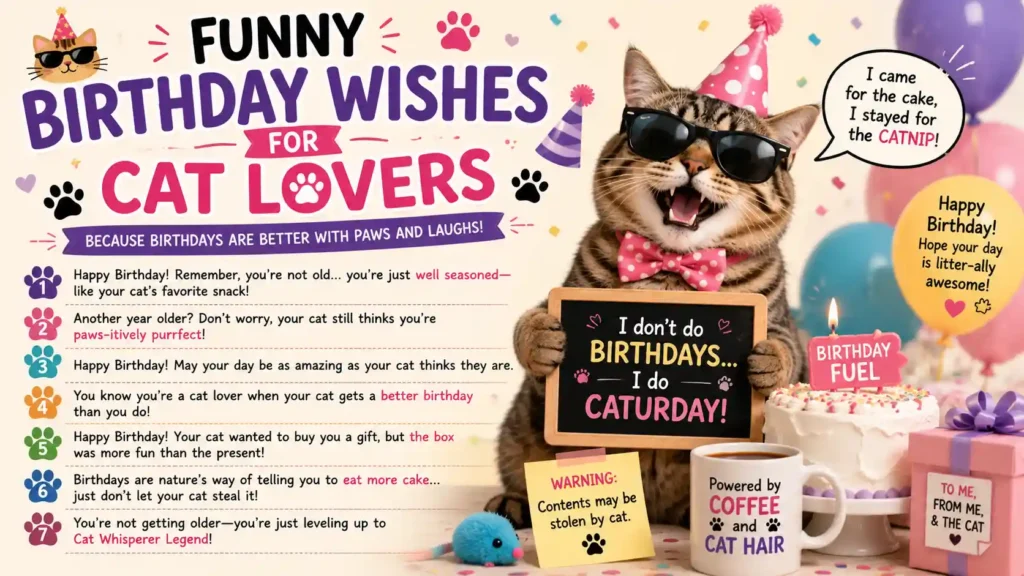 Funny Birthday Wishes for Cat Lovers