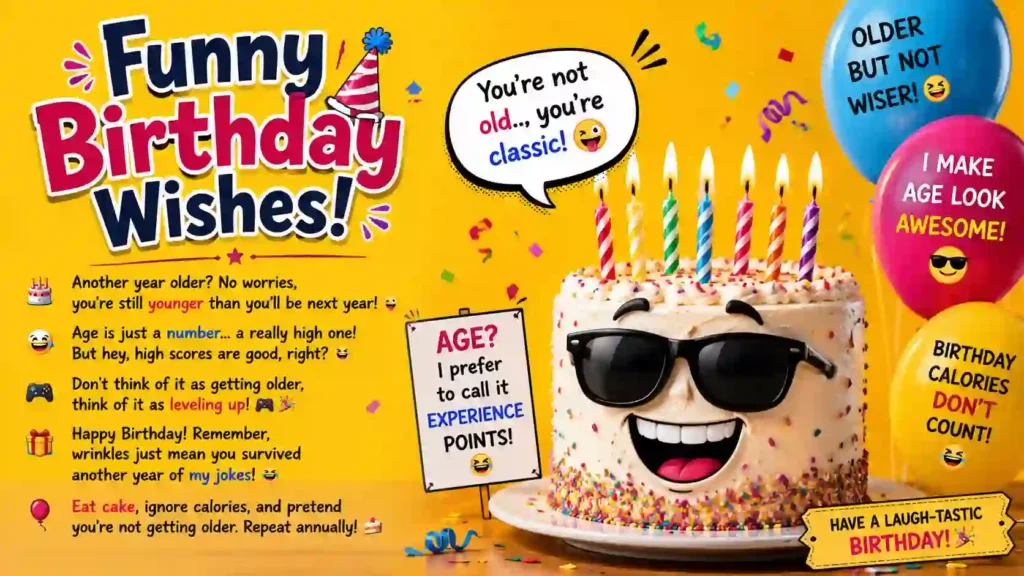 Funny birthday wishes text