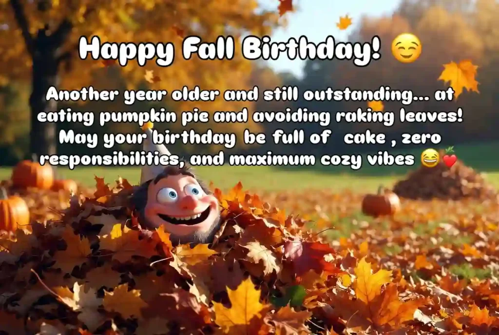 Funny fall birthday wishes