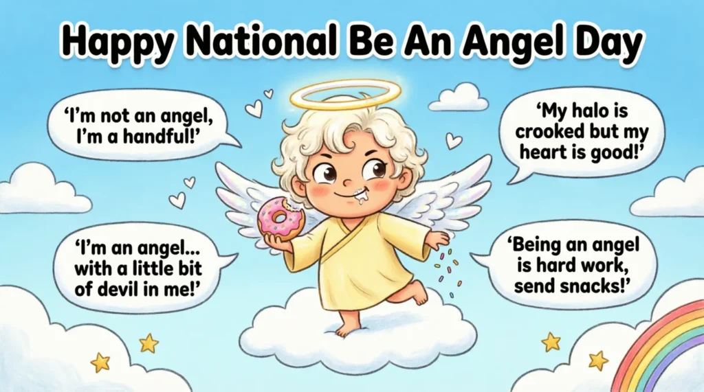 Funny National Be An Angel Day Wishes
