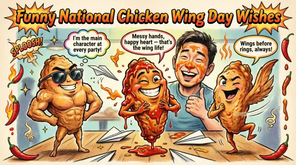 Funny National Chicken Wing Day Wishes