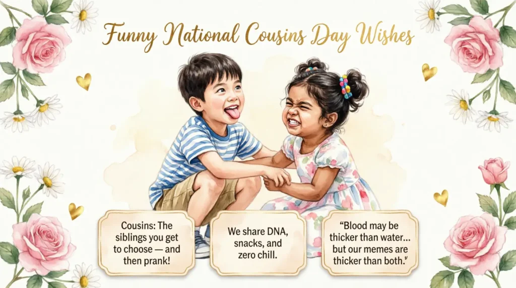 Funny National Cousins Day Wishes