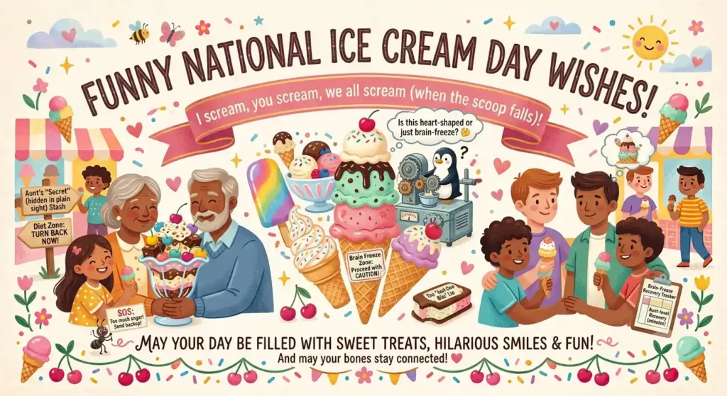 Funny National Ice Cream Day Wishes
