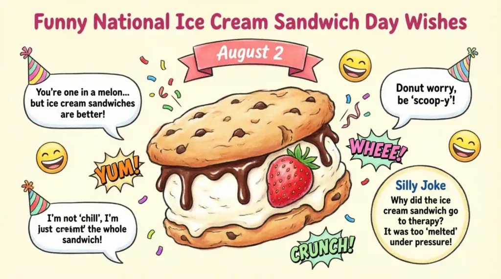 Funny National Ice Cream Sandwich Day Wishes