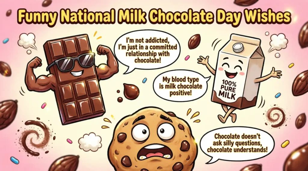 Funny National Milk Chocolate Day Wishes