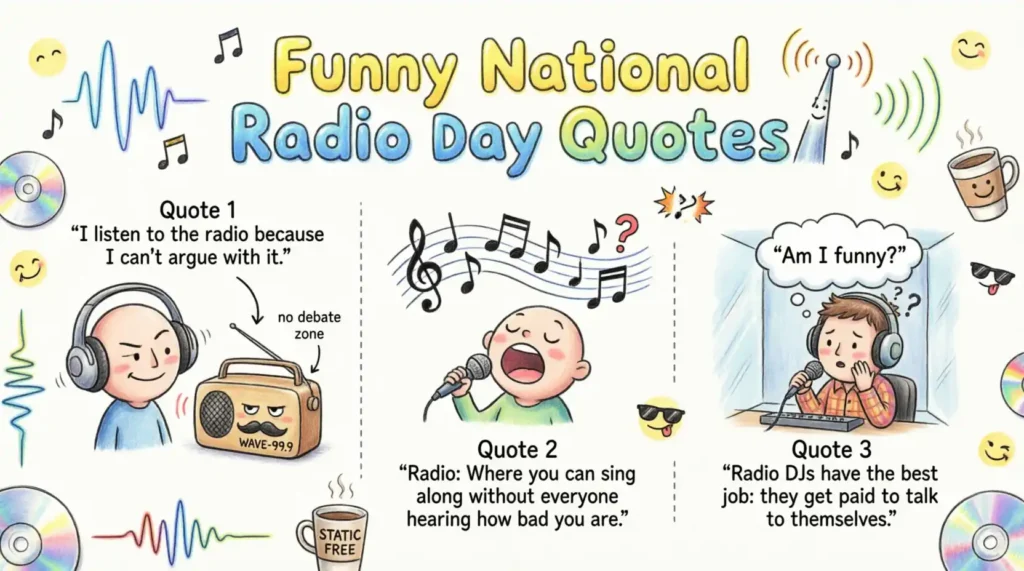 Funny National Radio Day Quotes