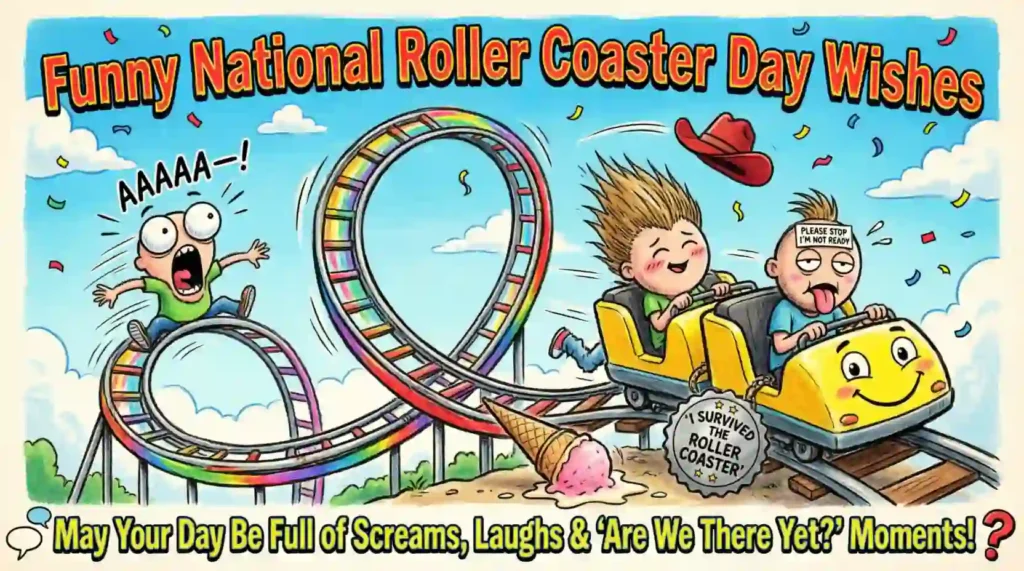 Funny National Roller Coaster Day Wishes