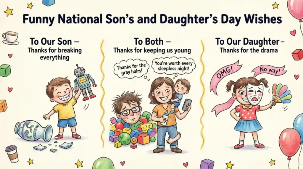 Funny National Son's and Daughter's Day Wishes