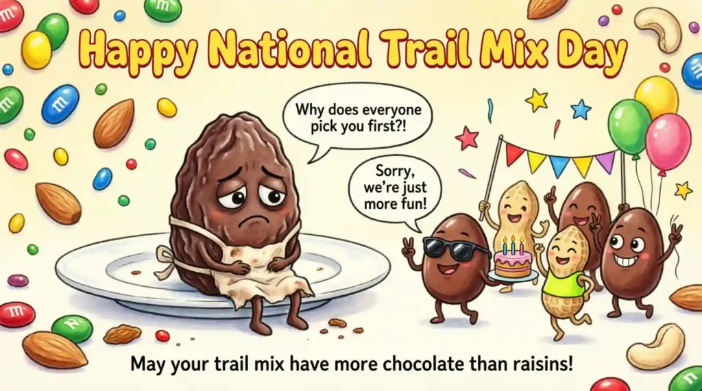 Funny National Trail Mix Day Wishes