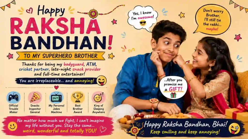 Funny Raksha Bandhan Wishes for Brother