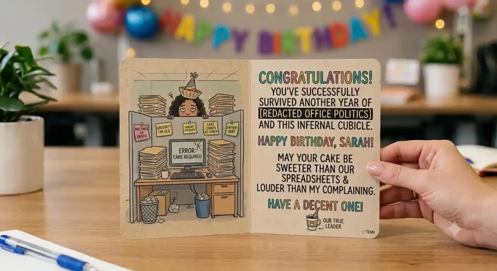 Funny Short Birthday Wishes for Coworker