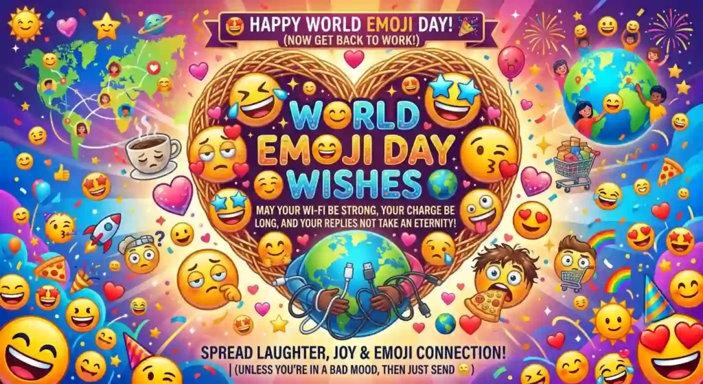  Funny World Emoji Day Wishes