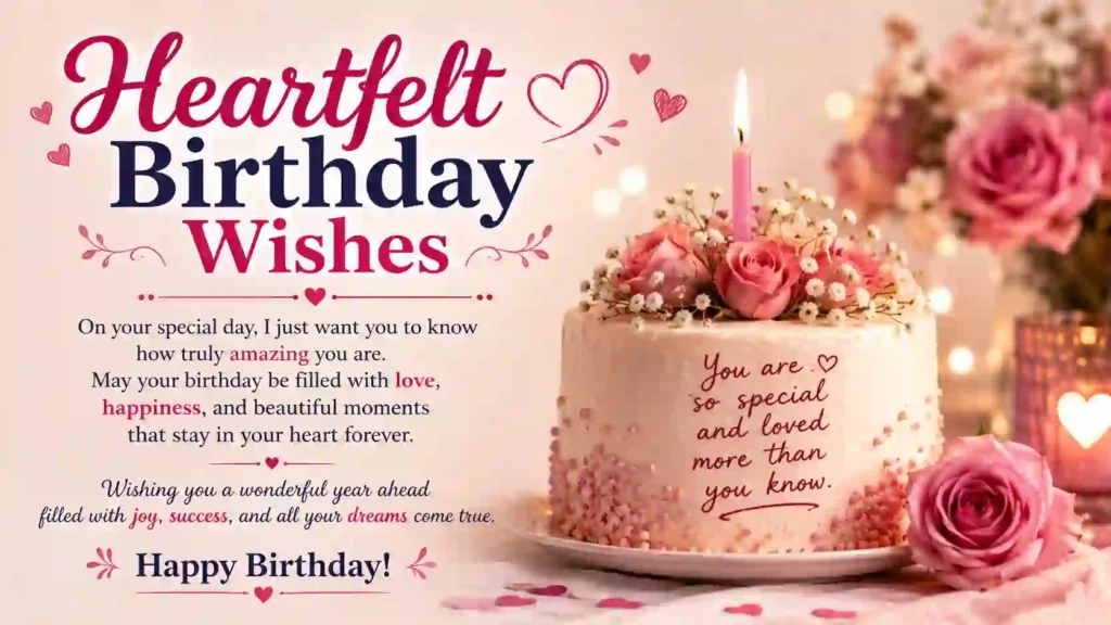 Heartfelt birthday wishes text
