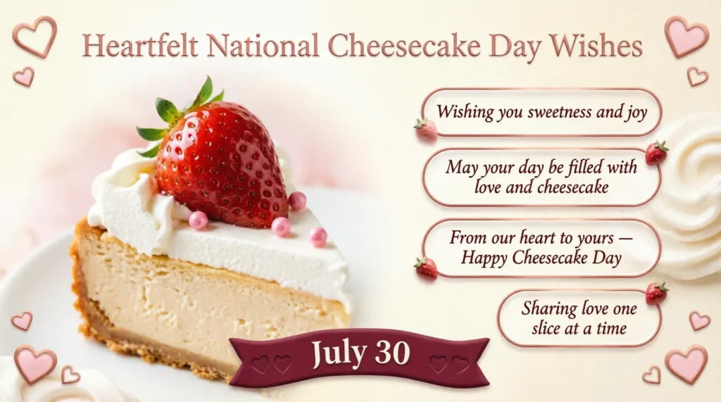 Heartfelt National Cheesecake Day Wishes