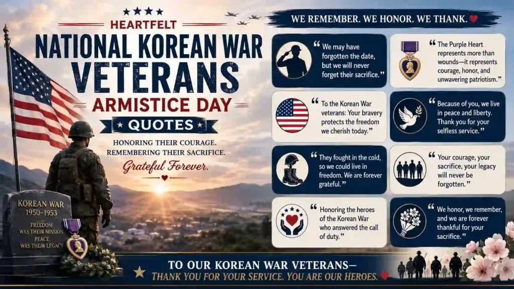 Heartfelt National Korean War Veterans Armistice Day Quotes