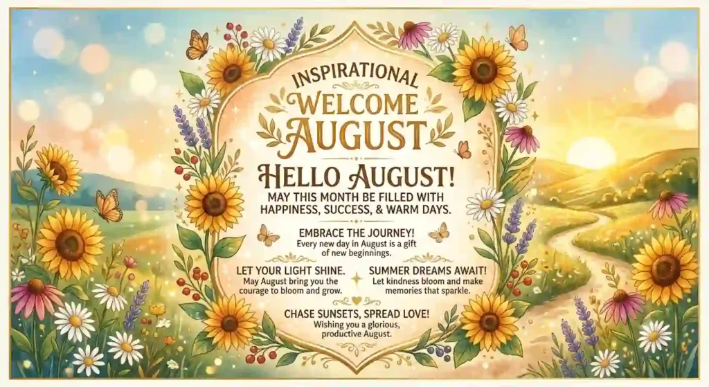 Inspirational Welcome August Quotes