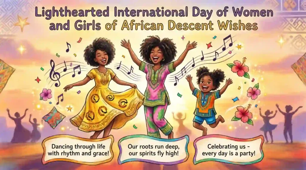 Lighthearted International Day of Women and Girls of African Descent Wishes