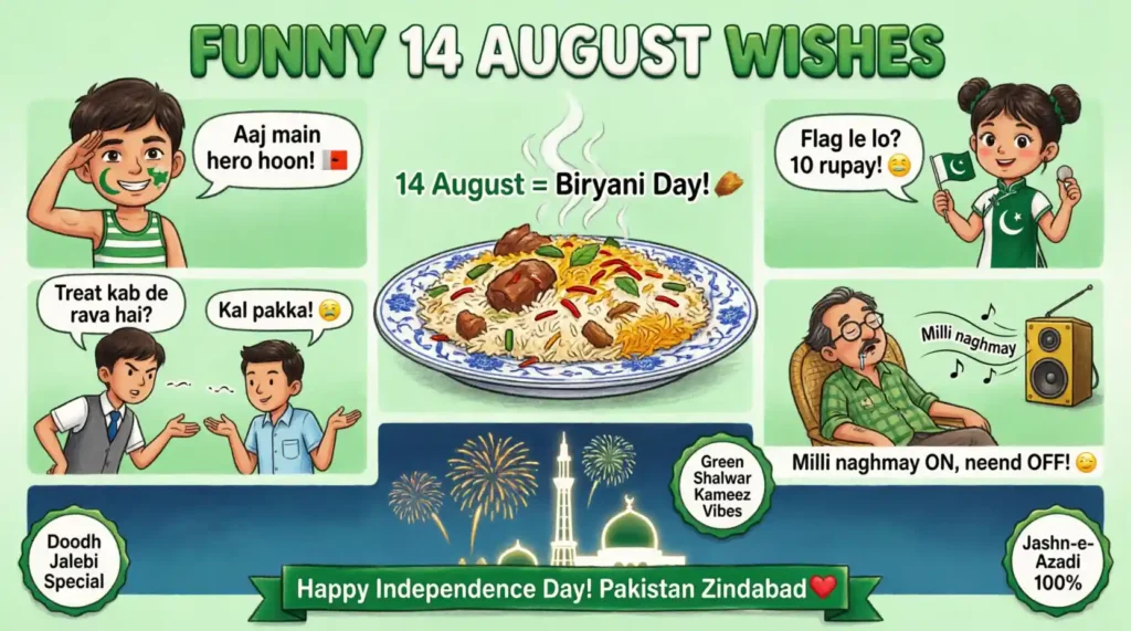 Funny 14 August Wishes