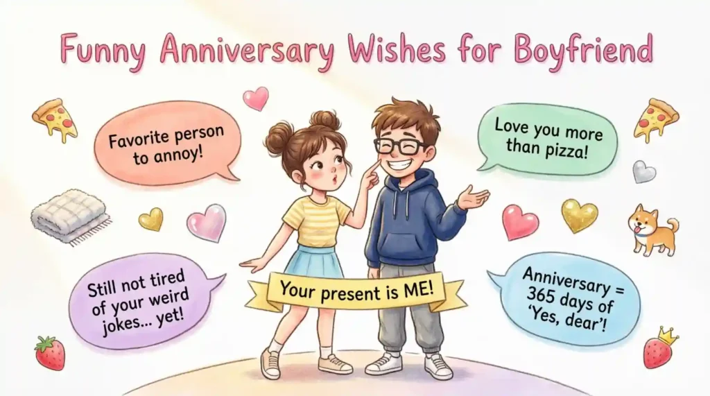 Funny Anniversary Wishes for Boyfriend