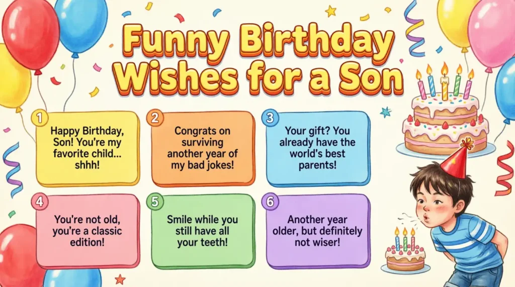 Funny Birthday Wishes for a Son