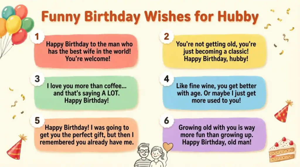 Funny Birthday Wishes for Hubby