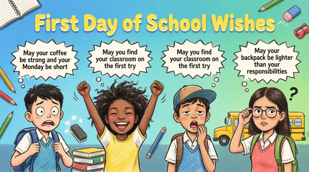 Funny First Day of School Wishes