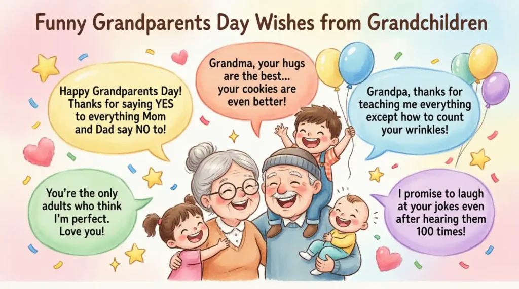 Funny Grandparents Day Wishes from Grandchildren