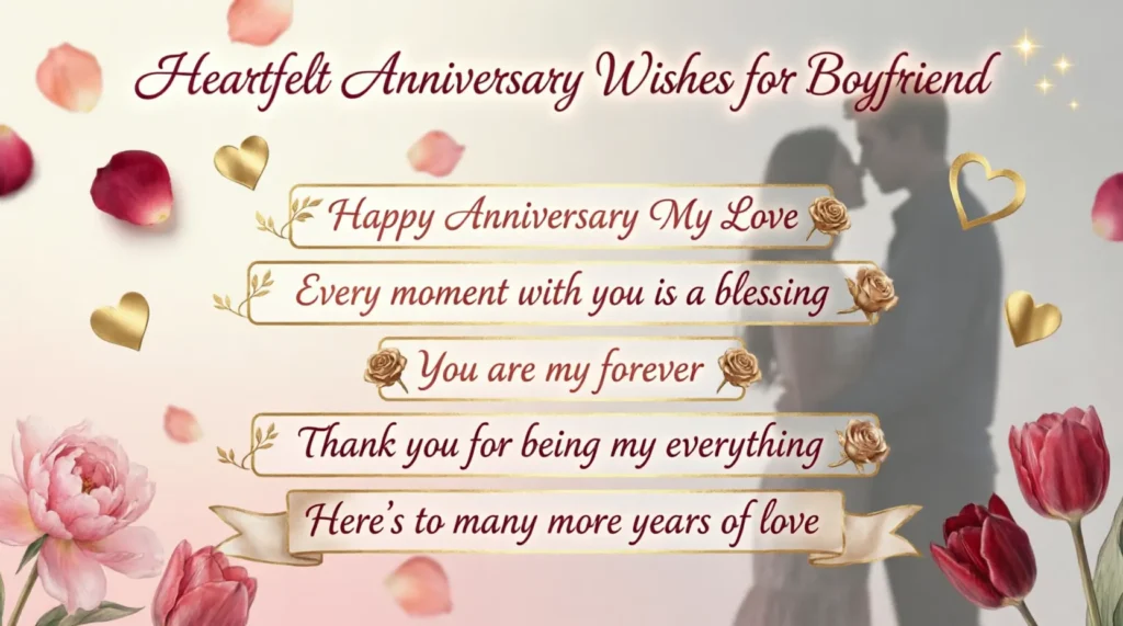 Heartfelt Anniversary Wishes for Boyfriend