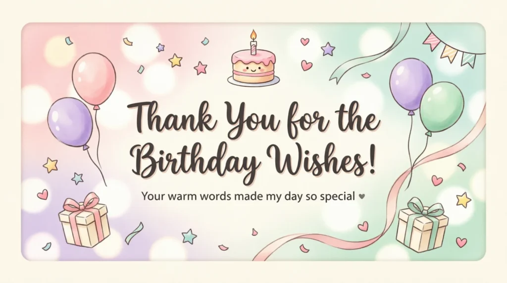 Heartfelt Cute Thank You for the Birthday Wishes