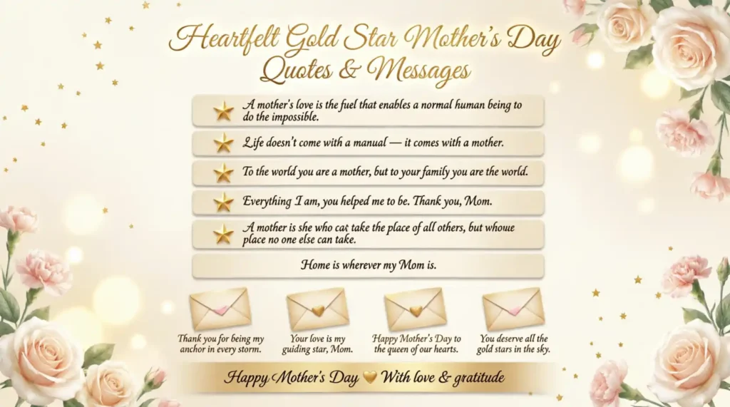 Heartfelt Gold Star Mothers Day Quotes and Messages