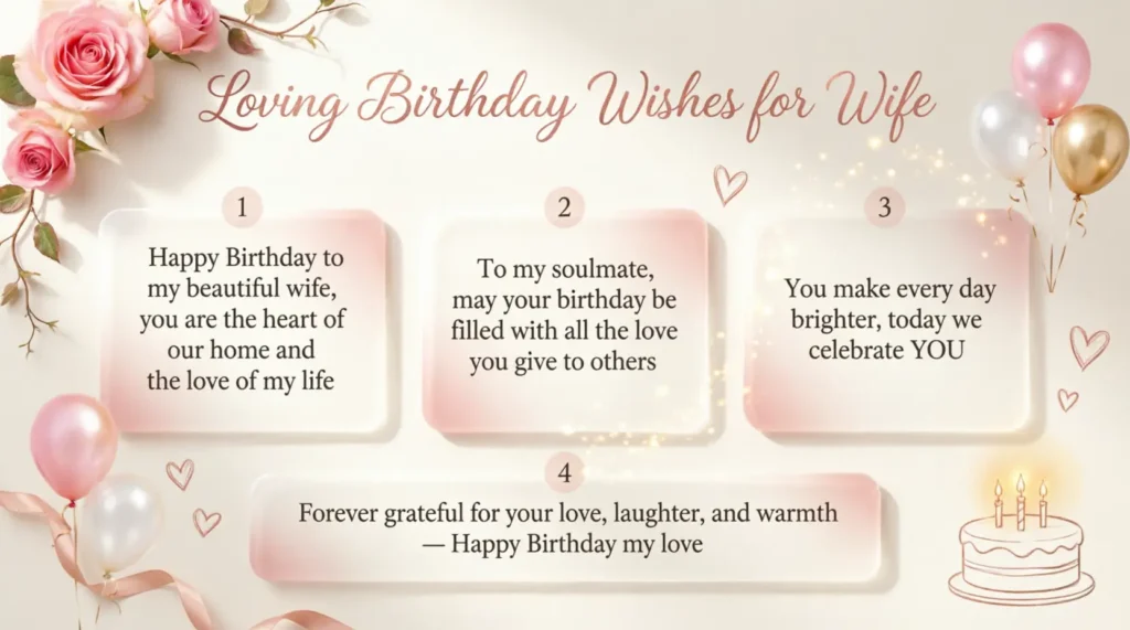 Loving Birthday Wishes for Wife