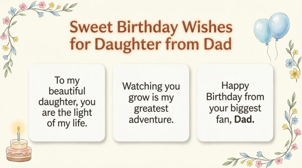 Sweet Birthday Wishes for Daughter from Dad