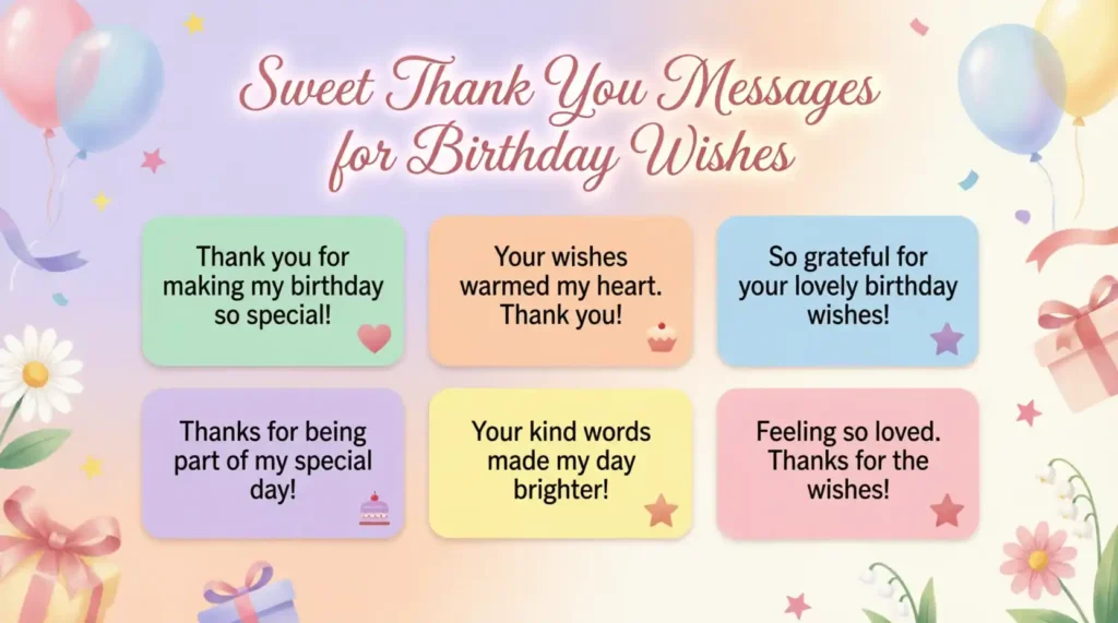 Sweet Thank You Messages for Birthday Wishes