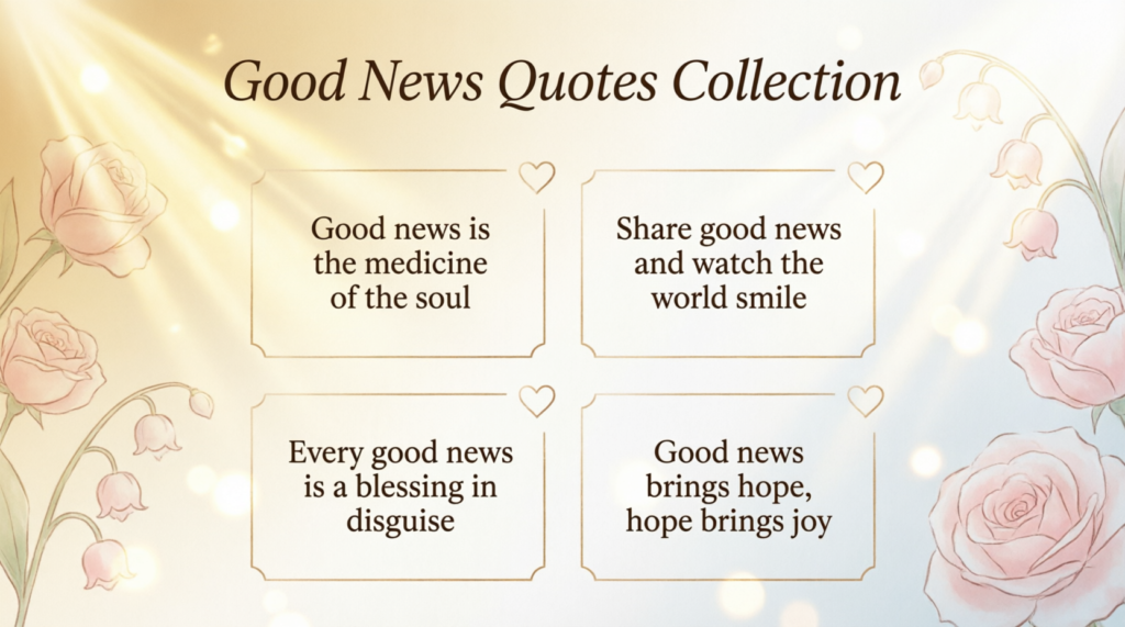 Heartfelt Good News Quotes